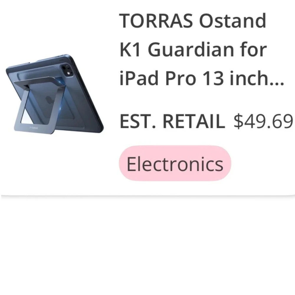 Torras Ostand K1 Guardian Case for iPad Pro 13 inch 2024 2025 Black‎ Kickstand